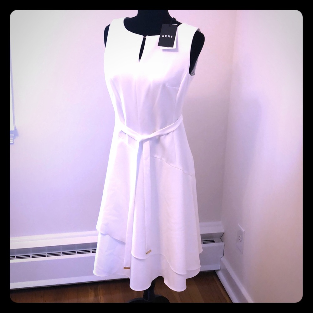 White DKNY dress